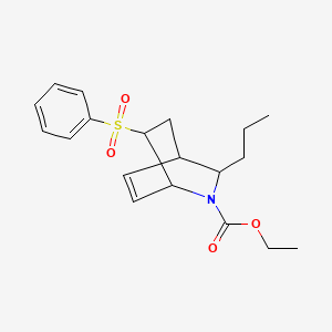 molecular formula C19H25NO4S B14414234 Ethyl 6-(benzenesulfonyl)-8-propyl-7-azabicyclo[2.2.2]oct-2-ene-7-carboxylate CAS No. 83187-87-5