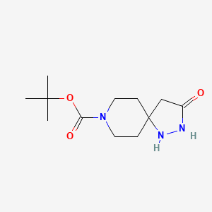 molecular formula C12H21N3O3 B1441424 叔丁基 3-氧代-1,2,8-三氮杂螺[4.5]癸烷-8-羧酸酯 CAS No. 561314-42-9