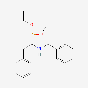 molecular formula C19H26NO3P B14414241 Phosphonic acid, [2-phenyl-1-[(phenylmethyl)amino]ethyl]-, diethyl ester CAS No. 82180-53-8