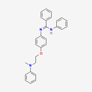 molecular formula C28H27N3O B14414249 N'-[4-[2-(N-methylanilino)ethoxy]phenyl]-N-phenylbenzenecarboximidamide CAS No. 80790-46-1