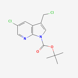 molecular formula C13H14Cl2N2O2 B1441428 1-Boc-5-氯-3-(氯甲基)-7-氮杂吲哚 CAS No. 1029053-07-3