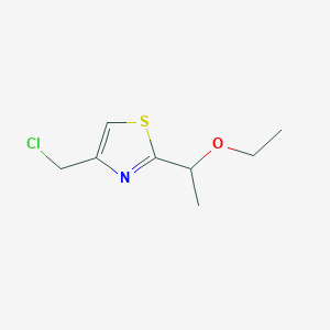 molecular formula C8H12ClNOS B1441430 4-(Chloromethyl)-2-(1-ethoxyethyl)-1,3-thiazole CAS No. 1247625-25-7