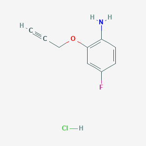 molecular formula C9H9ClFNO B1441435 4-Fluoro-2-(prop-2-yn-1-yloxy)aniline hydrochloride CAS No. 1354950-12-1