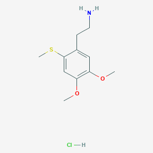molecular formula C11H18ClNO2S B1441440 2-[4,5-Dimethoxy-2-(methylsulfanyl)phenyl]ethan-1-amine hydrochloride CAS No. 1354954-49-6