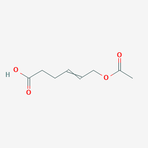 molecular formula C8H12O4 B14414438 6-(Acetyloxy)hex-4-enoic acid CAS No. 83145-57-7