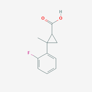 molecular formula C11H11FO2 B1441455 2-(2-Fluorophenyl)-2-methylcyclopropane-1-carboxylic acid CAS No. 1251153-10-2