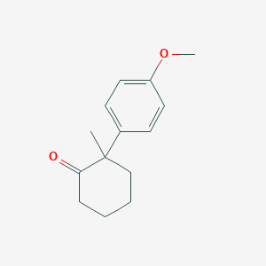 molecular formula C14H18O2 B14414561 Cyclohexanone, 2-(4-methoxyphenyl)-2-methyl- CAS No. 84839-21-4