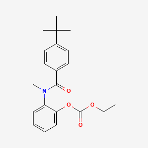 molecular formula C21H25NO4 B14414568 Carbonic acid, 2-((4-(1,1-dimethylethyl)benzoyl)methylamino)phenyl ethyl ester CAS No. 80468-16-2
