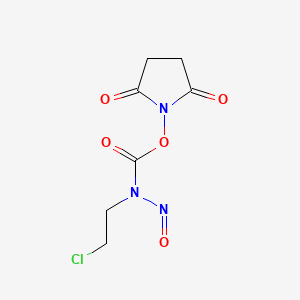 molecular formula C7H8ClN3O5 B14414598 Carbamic acid, (2-chloroethyl)nitroso-, 2,5-dioxo-1-pyrrolidinyl ester CAS No. 80354-49-0