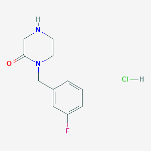 1-[(3-Fluorophenyl)methyl]piperazin-2-one hydrochloride