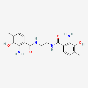 molecular formula C18H22N4O4 B14414625 N,N'-(Ethane-1,2-diyl)bis(2-amino-3-hydroxy-4-methylbenzamide) CAS No. 85513-29-7