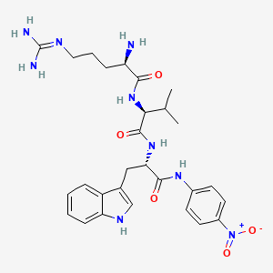 molecular formula C28H37N9O5 B14414681 N~5~-(Diaminomethylidene)-D-ornithyl-L-valyl-N-(4-nitrophenyl)-L-tryptophanamide CAS No. 83329-40-2