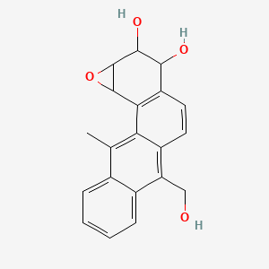molecular formula C20H18O4 B14414696 Benzo(6,7)phenanthro(3,4-b)oxirene-2,3-diol, 1a,2,3,11c-tetrahydro-6-(hydroxymethyl)-11-methyl- CAS No. 82085-46-9