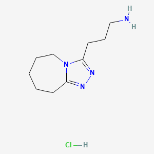 molecular formula C10H19ClN4 B1441474 3-{5H,6H,7H,8H,9H-[1,2,4]triazolo[4,3-a]azepin-3-yl}propan-1-amine hydrochloride CAS No. 1354949-68-0