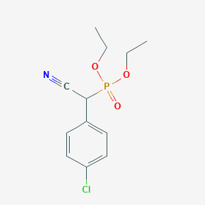 molecular formula C12H15ClNO3P B14414740 Phosphonic acid, [(4-chlorophenyl)cyanomethyl]-, diethyl ester CAS No. 87361-72-6