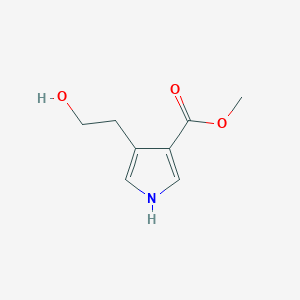molecular formula C8H11NO3 B14414750 methyl 4-(2-hydroxyethyl)-1H-pyrrole-3-carboxylate CAS No. 83670-73-9