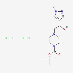 tert-butyl 4-[2-hydroxy-2-(1-methyl-1H-pyrazol-4-yl)ethyl]piperazine-1-carboxylate dihydrochloride