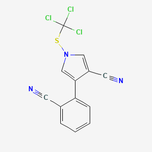 molecular formula C13H6Cl3N3S B14414771 4-(2-Cyanophenyl)-1-[(trichloromethyl)sulfanyl]-1H-pyrrole-3-carbonitrile CAS No. 87389-09-1