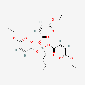 molecular formula C22H30O12Sn B14414806 Ethyl (Z,Z,Z)-9-butyl-9-((4-ethoxy-1,4-dioxobut-2-enyl)oxy)-4,7,11-trioxo-3,8,10-trioxa-9-stannatetradeca-5,12-dien-14-oate CAS No. 84029-80-1