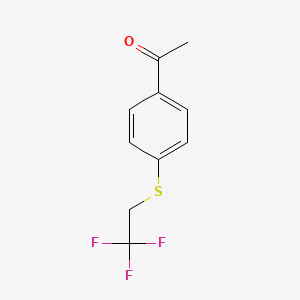molecular formula C10H9F3OS B1441489 1-{4-[(2,2,2-Trifluoroethyl)sulfanyl]phenyl}ethan-1-one CAS No. 1328939-64-5