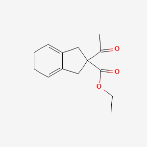 molecular formula C14H16O3 B14414890 Ethyl 2-acetyl-2,3-dihydro-1H-indene-2-carboxylate CAS No. 86737-24-8