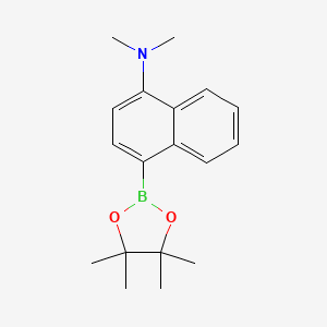 molecular formula C18H24BNO2 B1441494 N,N-Dimethyl-4-(4,4,5,5-tetramethyl-1,3,2-dioxaborolan-2-yl)naphthalen-1-amine CAS No. 1007126-41-1