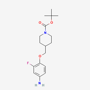 molecular formula C17H25FN2O3 B1441503 tert-Butyl 4-((4-amino-2-fluorophenoxy)methyl)piperidine-1-carboxylate CAS No. 1000053-44-0