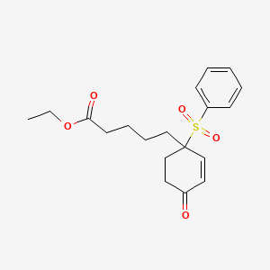 molecular formula C19H24O5S B14415089 Ethyl 5-[1-(benzenesulfonyl)-4-oxocyclohex-2-EN-1-YL]pentanoate CAS No. 81842-38-8
