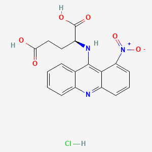 molecular formula C18H16ClN3O6 B14415160 L-Glutamic acid, N-(1-nitro-9-acridinyl)-, monohydrochloride CAS No. 83550-94-1