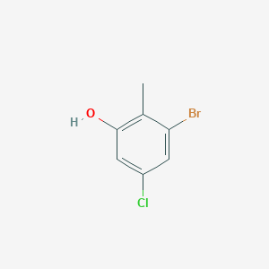 molecular formula C7H6BrClO B1441525 2-Bromo-4-chloro-6-hydroxytoluene CAS No. 1082040-46-7