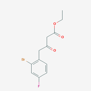 molecular formula C12H12BrFO3 B1441533 Ethyl 4-(2-bromo-4-fluorophenyl)-3-oxobutanoate CAS No. 1260801-75-9