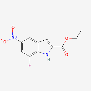 molecular formula C11H9FN2O4 B1441537 7-Fluoro-5-nitro-1H-indole-2-carboxylic acid ethyl ester CAS No. 1167055-36-8