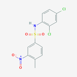 molecular formula C13H10Cl2N2O4S B14415442 Benzenesulfonamide, N-(2,4-dichlorophenyl)-4-methyl-3-nitro- CAS No. 87316-84-5