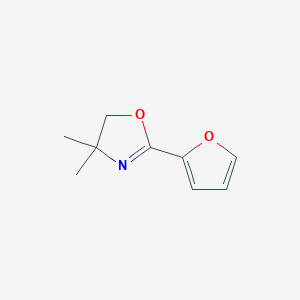 molecular formula C9H11NO2 B14415489 Oxazole, 2-(2-furanyl)-4,5-dihydro-4,4-dimethyl- CAS No. 83286-30-0