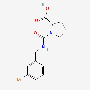 molecular formula C13H15BrN2O3 B1441550 (2S)-1-{[(3-bromophenyl)methyl]carbamoyl}pyrrolidine-2-carboxylic acid CAS No. 1308992-27-9