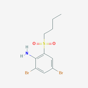 molecular formula C10H13Br2NO2S B14415514 2,4-Dibromo-6-(butane-1-sulfonyl)aniline CAS No. 84483-29-4