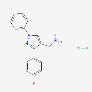 [3-(4-fluorophenyl)-1-phenyl-1H-pyrazol-4-yl]methanamine hydrochloride
