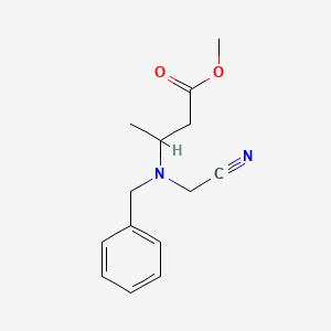 molecular formula C14H18N2O2 B14415615 Methyl 3-[benzyl(cyanomethyl)amino]butanoate CAS No. 84638-98-2