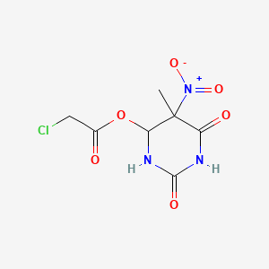 molecular formula C7H8ClN3O6 B14415702 Chloroacetic acid hexahydro-2,6-dioxo-5-methyl-5-nitro-4-pyrimidinyl ester CAS No. 82531-54-2