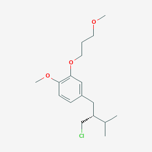 molecular formula C17H27ClO3 B144159 (R)-4-(2-(chloromethyl)-3-methylbutyl)-1-methoxy-2-(3-methoxypropoxy)benzene CAS No. 324763-39-5