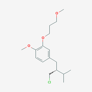 molecular formula C17H27ClO3 B144159 4-[(2R)-2-(氯甲基)-3-甲基丁基]-1-甲氧基-2-(3-甲氧基丙氧基)苯 CAS No. 324763-39-5