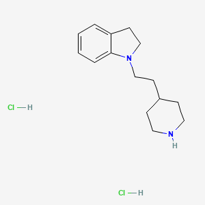 molecular formula C15H24Cl2N2 B1441590 1-[2-(4-Piperidinyl)ethyl]indoline dihydrochloride CAS No. 1220018-20-1