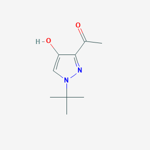 molecular formula C9H14N2O2 B1441592 1-(1-tert-butyl-4-hydroxy-1H-pyrazol-3-yl)ethanone CAS No. 1197815-66-9