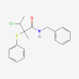 molecular formula C18H20ClNOS B14415986 N-Benzyl-3-chloro-2-methyl-2-(phenylsulfanyl)butanamide CAS No. 83375-45-5