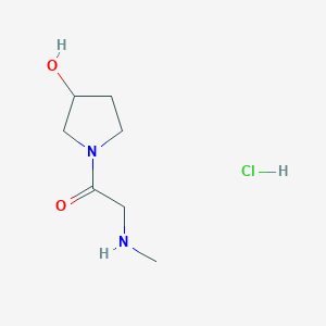 molecular formula C7H15ClN2O2 B1441612 1-(3-Hydroxy-1-pyrrolidinyl)-2-(methylamino)-1-ethanone hydrochloride CAS No. 1219972-25-4