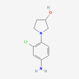 molecular formula C10H13ClN2O B1441614 1-(4-Amino-2-chlorophenyl)pyrrolidin-3-ol CAS No. 1220037-94-4