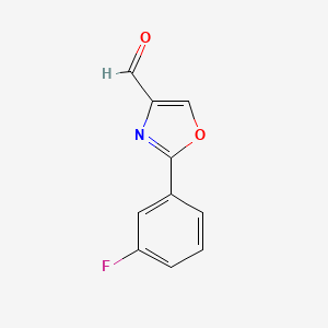molecular formula C10H6FNO2 B1441619 2-(3-Fluorophenyl)oxazole-4-carbaldehyde CAS No. 885272-95-7