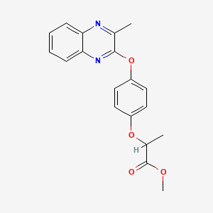 molecular formula C19H18N2O4 B14416215 Methyl 2-(4-((3-methyl-2-quinoxalinyl)oxy)phenoxy)propanoate CAS No. 81466-26-4