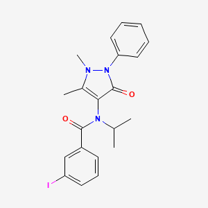 molecular formula C21H22IN3O2 B14416284 N-(1,5-dimethyl-3-oxo-2-phenylpyrazol-4-yl)-3-iodo-N-propan-2-ylbenzamide CAS No. 81217-10-9