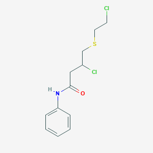 molecular formula C12H15Cl2NOS B14416369 Butanamide, 3-chloro-4-[(2-chloroethyl)thio]-N-phenyl- CAS No. 81785-22-0